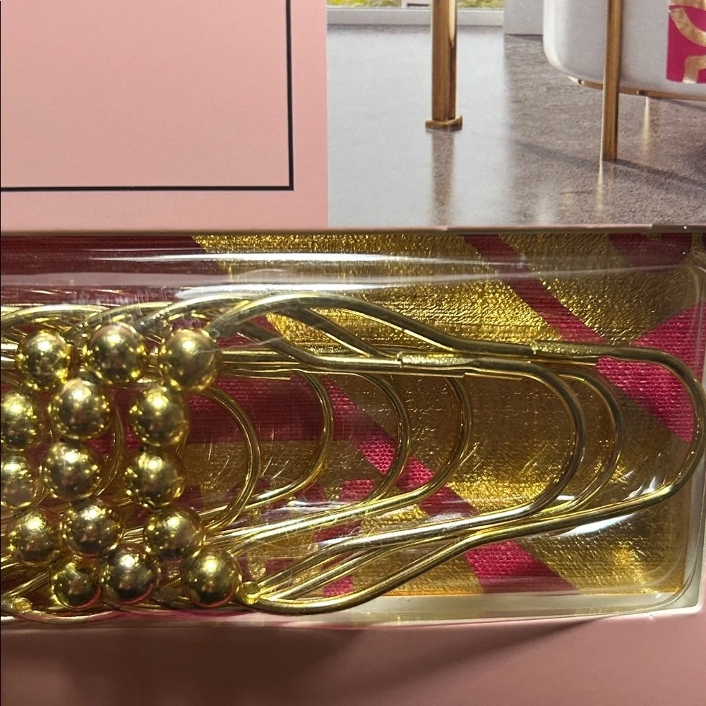 Juicy Couture Pink Silver Shower Curtain NWT Glam Bath